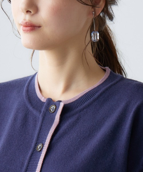 miclat（ミクラ）の「大きいサイズ 配色ショート丈カーディガン miclat（カーディガン/ボレロ・レディース・グレー系/ネイビー系・LL/3L/4L/L）」の17枚目の写真