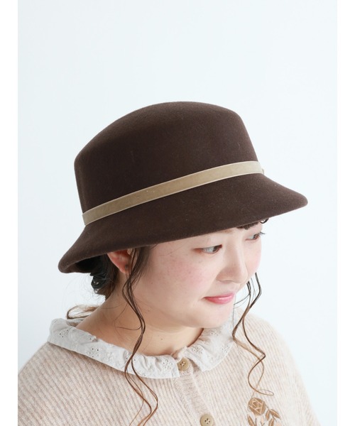 ももこ 様 ウール ブラウン ハット ブラウン リボン プチカスマイズ