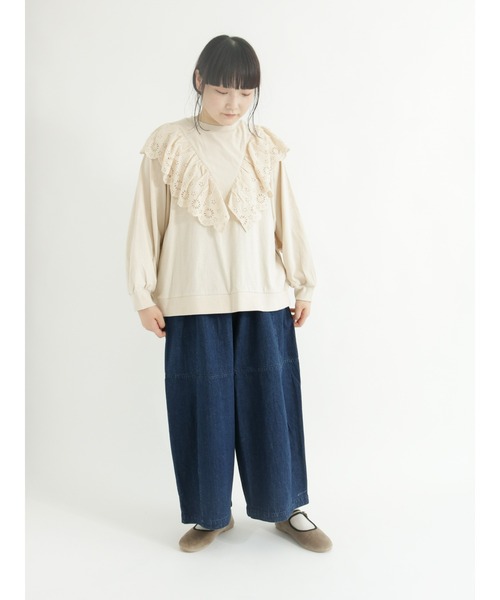 Samansa Mos2(サマンサ モスモス)の「パッチワークデニムパンツ(デニムパンツ・レディース・ネイビー・フリ-)」の7枚目の写真