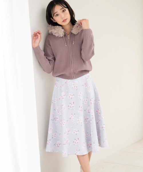 MISCH MASCH(ミッシュマッシュ)の「ブーケフラワーフレアスカート(スカート・レディース・チャコールグレー/ライトグレー・SMALL/MEDIUM)」の3枚目の写真