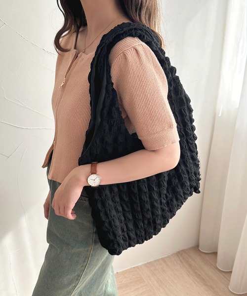 apres jour（アプレジュール）の「【apres jour×ARIAZ】ポコポコトートバッグ（トートバッグ・レディース・アイボリー/ブラック・FREE）」の2枚目の写真