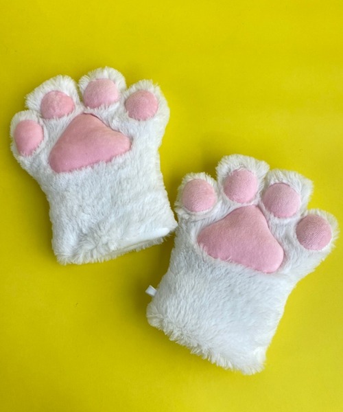 WEGO(ウィゴー)の「WEGO/モコモコにくきゅうグローブ(コスチューム/パーティーグッズ・レディース・グレー/ブラック/ホワイト・FREE)」の2枚目の写真