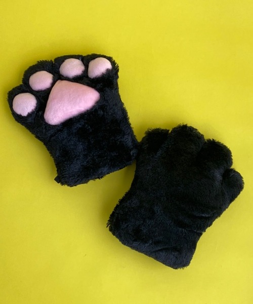 WEGO(ウィゴー)の「WEGO/モコモコにくきゅうグローブ(コスチューム/パーティーグッズ・レディース・グレー/ブラック/ホワイト・FREE)」の3枚目の写真