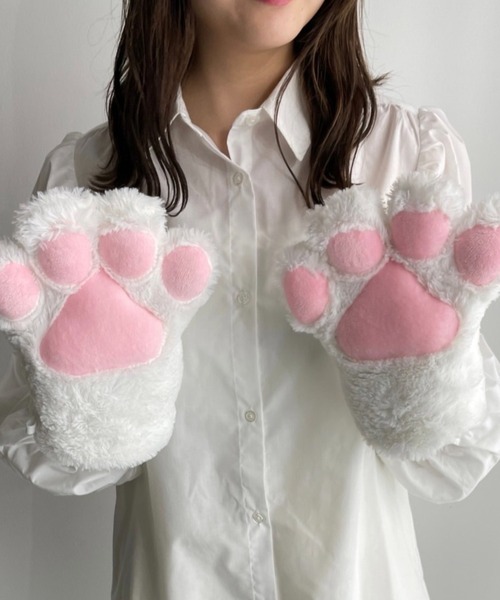 WEGO(ウィゴー)の「WEGO/モコモコにくきゅうグローブ(コスチューム/パーティーグッズ・レディース・グレー/ブラック/ホワイト・FREE)」の13枚目の写真