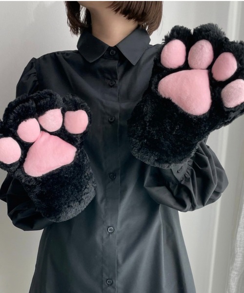 WEGO(ウィゴー)の「WEGO/モコモコにくきゅうグローブ(コスチューム/パーティーグッズ・レディース・グレー/ブラック/ホワイト・FREE)」の17枚目の写真