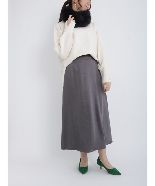 Te chichi(テチチ)の「ファーティペット(ネックウォーマー/スヌード・レディース・モカ/チャコール/オフホワイト・フリ-)」の4枚目の写真