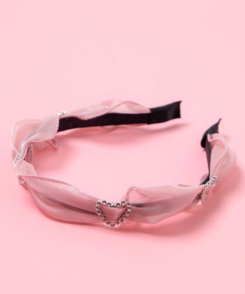 WEGO（ウィゴー）の「WEGO/【一部店限定】ジュエリーモチーフ付きカチューシャ（カチューシャ・レディース・ブラック/ピンク・FREE）」の2枚目の写真