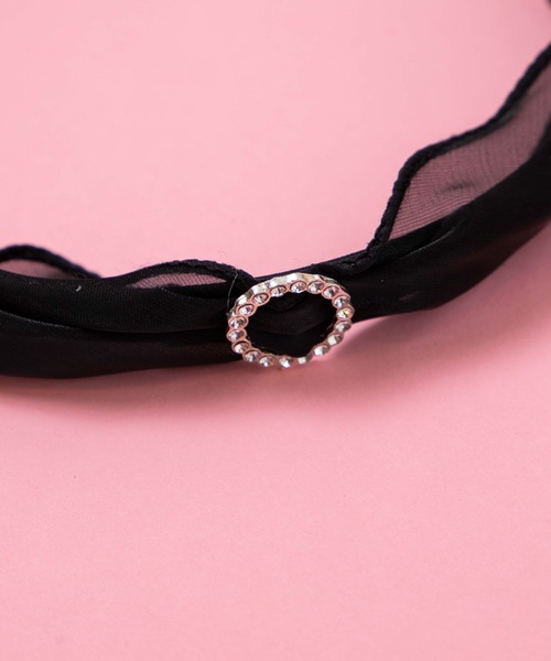 WEGO（ウィゴー）の「WEGO/【一部店限定】ジュエリーモチーフ付きカチューシャ（カチューシャ・レディース・ブラック/ピンク・FREE）」の4枚目の写真