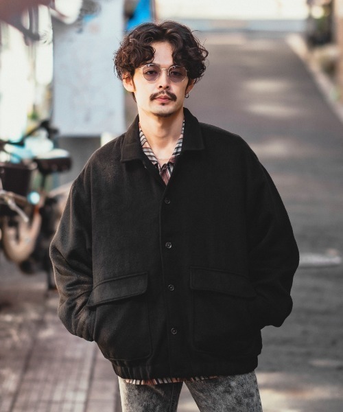 improves（インプローブス）の「ウールタッチ シャギー シャーリングブルゾン（ブルゾン・メンズ・ブラック/チェック・MEDIUM/LARGE）」の6枚目の写真