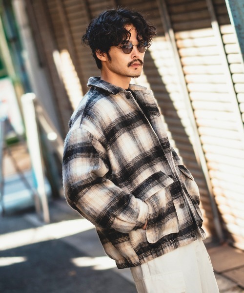 improves（インプローブス）の「ウールタッチ シャギー シャーリングブルゾン（ブルゾン・メンズ・ブラック/チェック・MEDIUM/LARGE）」の9枚目の写真