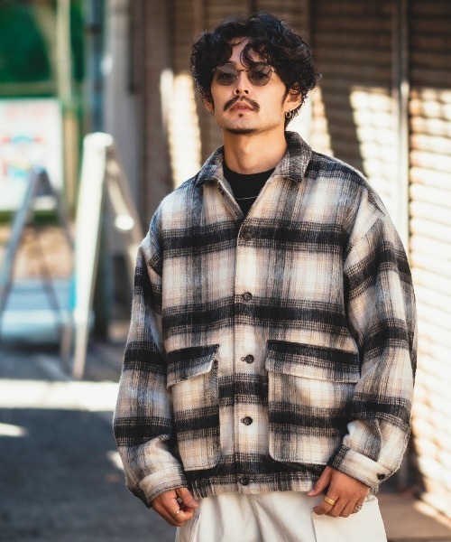 improves（インプローブス）の「ウールタッチ シャギー シャーリングブルゾン（ブルゾン・メンズ・ブラック/チェック・MEDIUM/LARGE）」の11枚目の写真