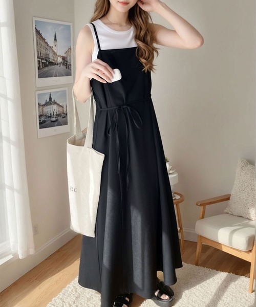 classicalelf（クラシカルエルフ）の「リネンライクマルチwayロングキャミワンピース（ワンピース・レディース・アイボリー/モカ/ブラック/ブラウン・LARGE/X-LARGE/MEDIUM/SMALL）」の15枚目の写真