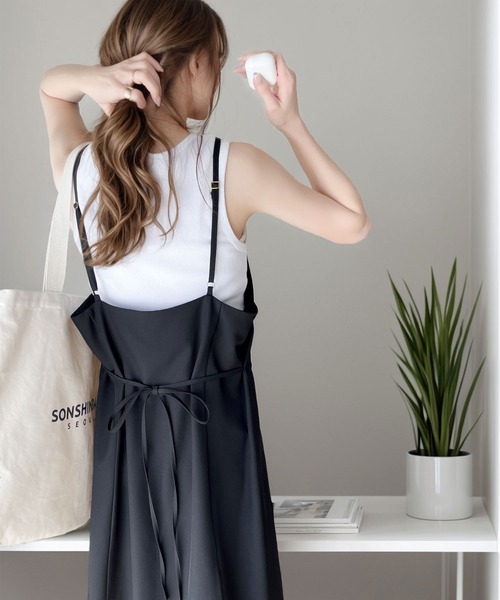 classicalelf（クラシカルエルフ）の「リネンライクマルチwayロングキャミワンピース（ワンピース・レディース・アイボリー/モカ/ブラック/ブラウン・LARGE/X-LARGE/MEDIUM/SMALL）」の14枚目の写真