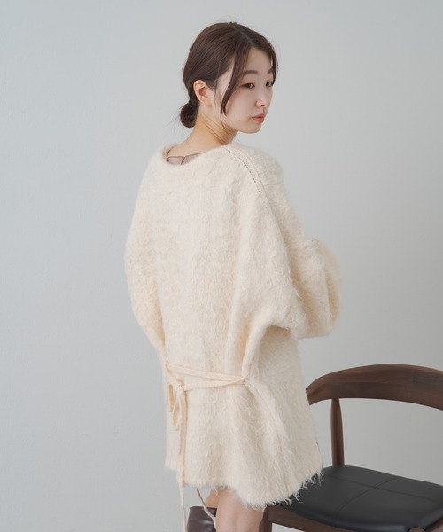 Kastane(カスタネ)の「【サイズ展開あり】ウール混シャギーカーディガン(カーディガン/ボレロ・レディース・イエロー/アイボリー/サックスブルー・M/L)」の17枚目の写真