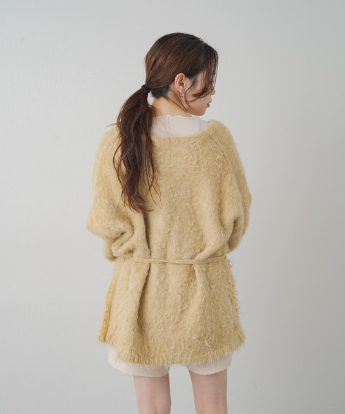 Kastane(カスタネ)の「【サイズ展開あり】ウール混シャギーカーディガン(カーディガン/ボレロ・レディース・イエロー/アイボリー/サックスブルー・M/L)」の13枚目の写真