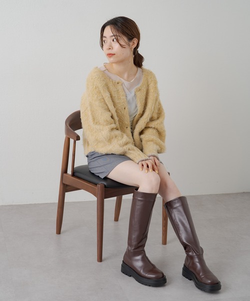 Kastane(カスタネ)の「【サイズ展開あり】ウール混シャギーカーディガン(カーディガン/ボレロ・レディース・イエロー/アイボリー/サックスブルー・M/L)」の22枚目の写真