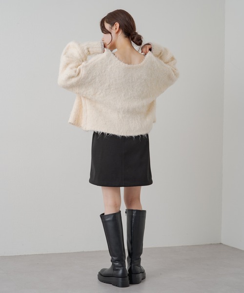 Kastane(カスタネ)の「【サイズ展開あり】ウール混シャギーカーディガン(カーディガン/ボレロ・レディース・イエロー/アイボリー/サックスブルー・M/L)」の15枚目の写真