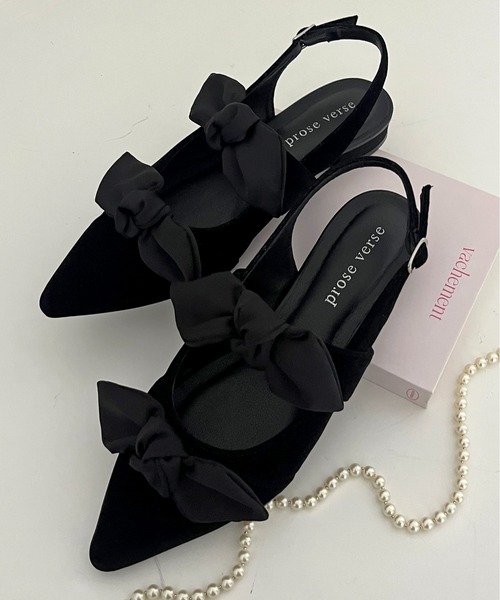 prose verse(プロズヴェール)の「バックストラップリボンミュール(パンプス・レディース・ブラック系その他/ブラック系その他2/ブラック/ブラウン/ブラック系その他3・SMALL/X-LARGE/LARGE/MEDIUM)」の4枚目の写真