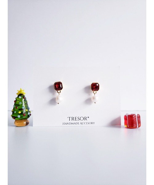 tone(トーン)の「【Tresor】クリスタル 淡水パール 一粒ピアス/ステンレス(MA)(ピアス(両耳用)・レディース・その他/その他4/その他2/その他3/その他5/その他7/その他6・FREE)」の1枚目の写真