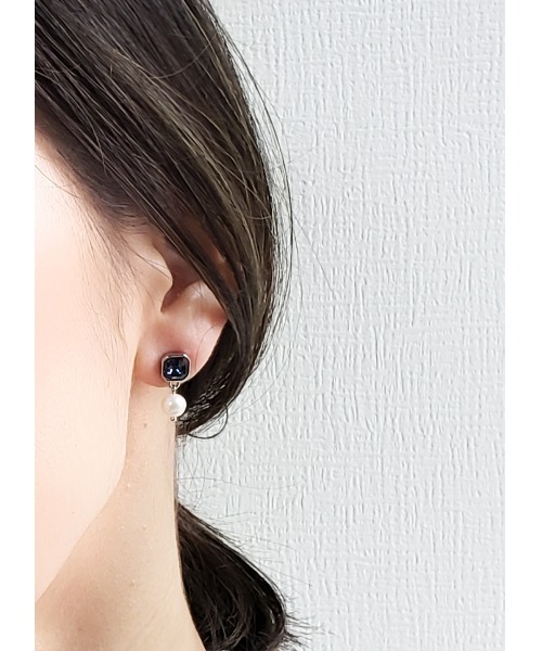 tone(トーン)の「【Tresor】クリスタル 淡水パール 一粒ピアス/ステンレス(MA)(ピアス(両耳用)・レディース・その他/その他4/その他2/その他3/その他5/その他7/その他6・FREE)」の4枚目の写真