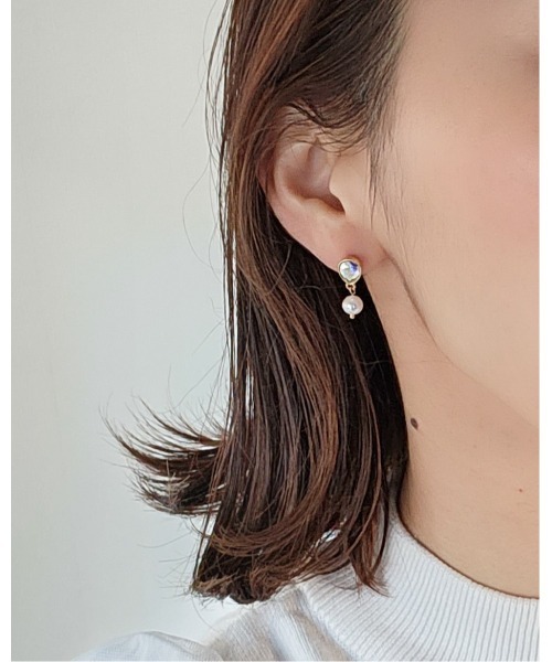tone(トーン)の「【Tresor】クリスタル 淡水パール 一粒ピアス/ステンレス(MA)(ピアス(両耳用)・レディース・その他/その他4/その他2/その他3/その他5/その他7/その他6・FREE)」の6枚目の写真