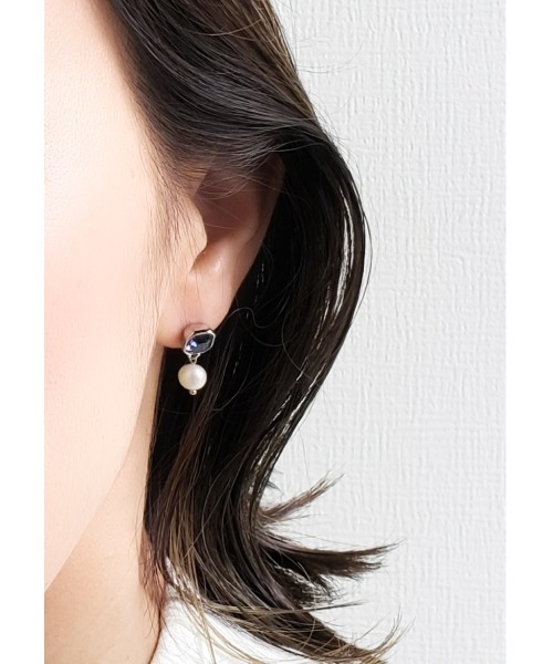 tone(トーン)の「【Tresor】クリスタル 淡水パール 一粒ピアス/ステンレス(MA)(ピアス(両耳用)・レディース・その他/その他4/その他2/その他3/その他5/その他7/その他6・FREE)」の13枚目の写真
