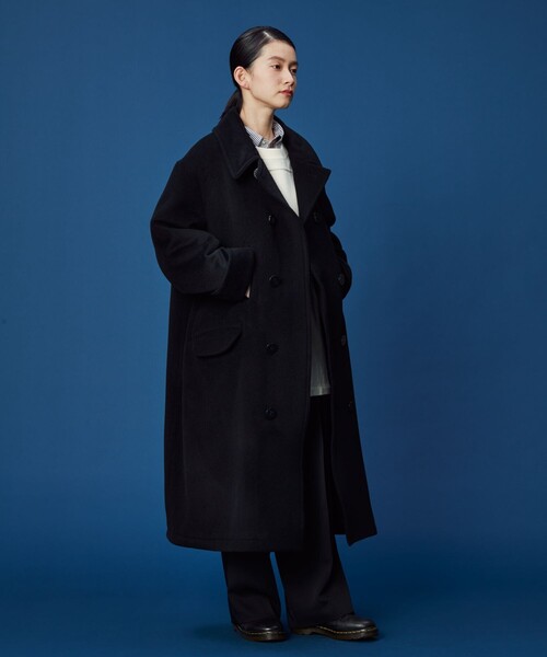 FREAK'S STORE(フリークスストア)の「WEB限定 I Need You Baby/アイニーヂューベイべー Wool Cashmere Long Pea Coat(ピーコート・メンズ・ブラック・MEDIUM/LARGE)」の7枚目の写真