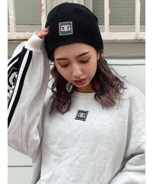 GYDA（ジェイダ）の「【WEB限定】Symmetry GYDA Patchビーニー（ニットキャップ/ビーニー・レディース・ブラック/オフホワイト・FREE）」の4枚目の写真