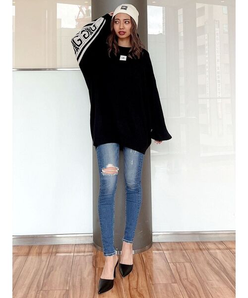 GYDA（ジェイダ）の「【WEB限定】Symmetry GYDA Patchビーニー（ニットキャップ/ビーニー・レディース・ブラック/オフホワイト・FREE）」の18枚目の写真