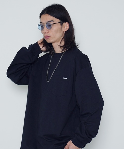 XLARGE(エクストララージ)の「XLARGE / エクストララージ MINI STANDARD LOGO L/S POCKET TEE ロンT(Tシャツ/カットソー・メンズ・パープル/ホワイト/グリーン/ブラック・SMALL/MEDIUM/LARGE/X-LARGE)」の3枚目の写真