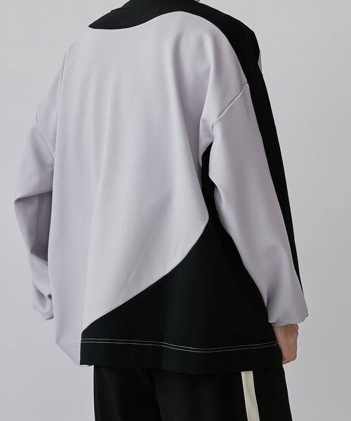 Lui's（ルイス）の「アシメ切替ポンチスウェット（Tシャツ/カットソー・メンズ・ブラウン/ブラック・S/M）」の5枚目の写真