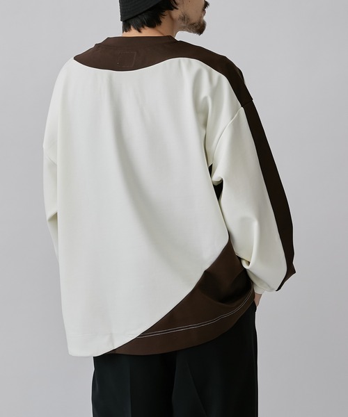 Lui's（ルイス）の「アシメ切替ポンチスウェット（Tシャツ/カットソー・メンズ・ブラウン/ブラック・S/M）」の10枚目の写真