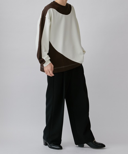 Lui's（ルイス）の「アシメ切替ポンチスウェット（Tシャツ/カットソー・メンズ・ブラウン/ブラック・S/M）」の11枚目の写真