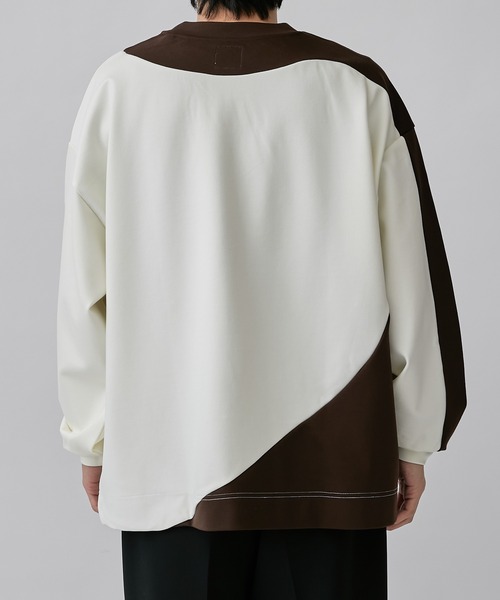 Lui's（ルイス）の「アシメ切替ポンチスウェット（Tシャツ/カットソー・メンズ・ブラウン/ブラック・S/M）」の14枚目の写真