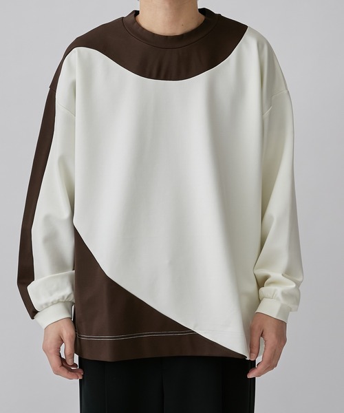 Lui's（ルイス）の「アシメ切替ポンチスウェット（Tシャツ/カットソー・メンズ・ブラウン/ブラック・S/M）」の16枚目の写真