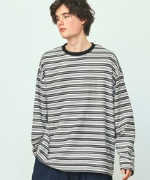 オーバーサイズ マルチボーダーニットライク ロングスリーブTシャツ EMMA CLOTHES 2023