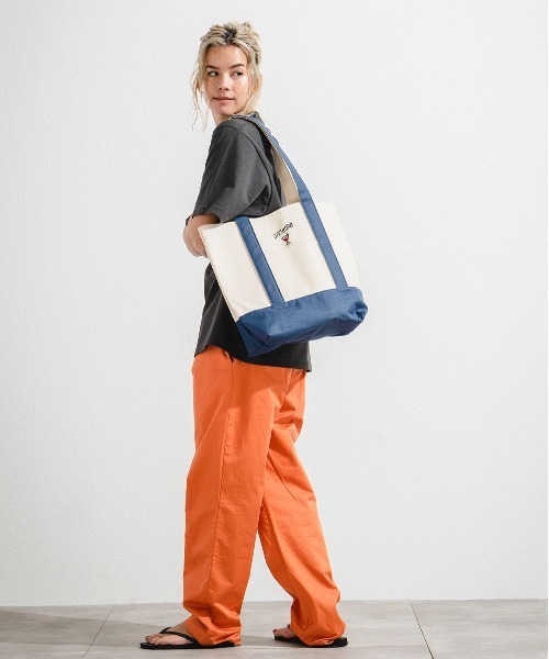 OFFSHORE（オフショア）の「HANDWRITING TOTE BAG/90's手書きグラフィック トートバック（トートバッグ・メンズ・ネイビー・FREE）」の2枚目の写真