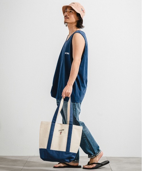 OFFSHORE（オフショア）の「HANDWRITING TOTE BAG/90's手書きグラフィック トートバック（トートバッグ・メンズ・ネイビー・FREE）」の3枚目の写真