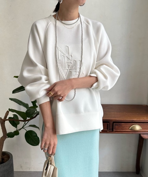 DouDou(ドゥドゥ)の「【WEB限定】エンボスロゴダンボール(スウェット・レディース・ブラック/スカイブルー/オフホワイト・FREE)」の19枚目の写真