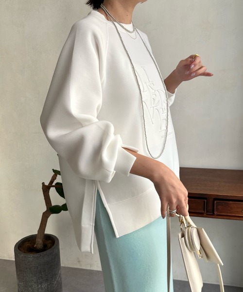 DouDou(ドゥドゥ)の「【WEB限定】エンボスロゴダンボール(スウェット・レディース・ブラック/スカイブルー/オフホワイト・FREE)」の22枚目の写真