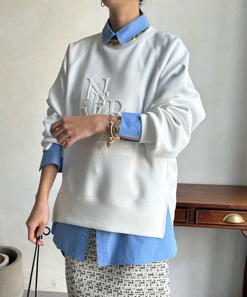 DouDou(ドゥドゥ)の「【WEB限定】エンボスロゴダンボール(スウェット・レディース・ブラック/スカイブルー/オフホワイト・FREE)」の11枚目の写真