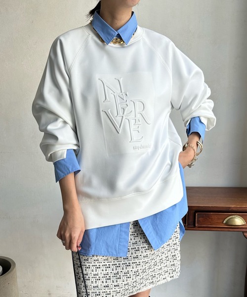 DouDou(ドゥドゥ)の「【WEB限定】エンボスロゴダンボール(スウェット・レディース・ブラック/スカイブルー/オフホワイト・FREE)」の12枚目の写真