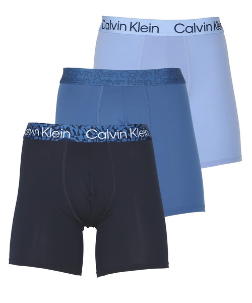 Calvin Klein カルバンクライン 【3枚セット】PRINTED VARIETY WB MICRO メンズ ロングボクサーパンツ