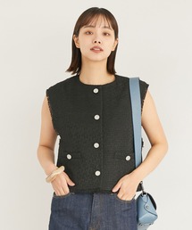 ツイードショートベスト