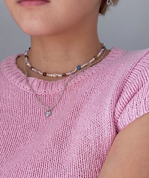 whim（ウィム）の「Emma + Amy Set-パールビーズネックレス+シルバービーズネックレス-（ネックレス・レディース・シルバー系その他・FREE）」の4枚目の写真