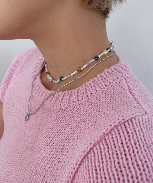 whim（ウィム）の「Emma + Amy Set-パールビーズネックレス+シルバービーズネックレス-（ネックレス・レディース・シルバー系その他・FREE）」の6枚目の写真