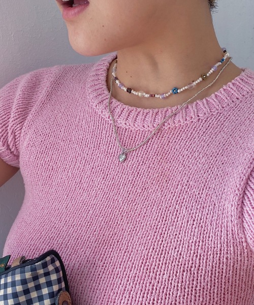 whim（ウィム）の「Emma + Amy Set-パールビーズネックレス+シルバービーズネックレス-（ネックレス・レディース・シルバー系その他・FREE）」の5枚目の写真