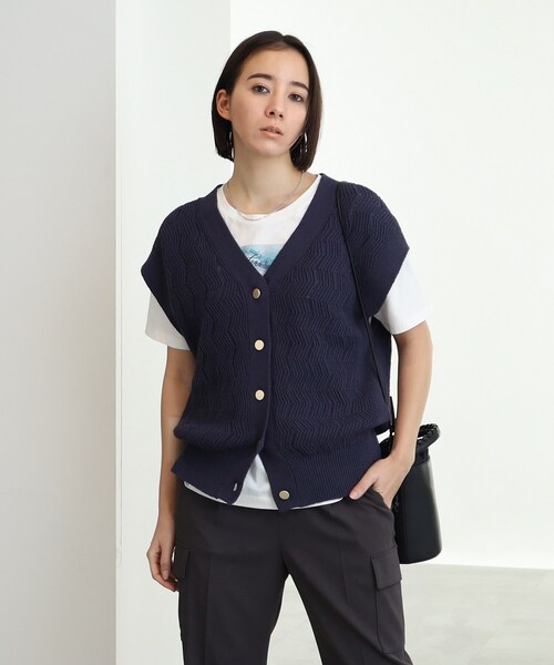 INDIVI（インディヴィ）の「◇【洗える】かぎ針編み風ベストニット