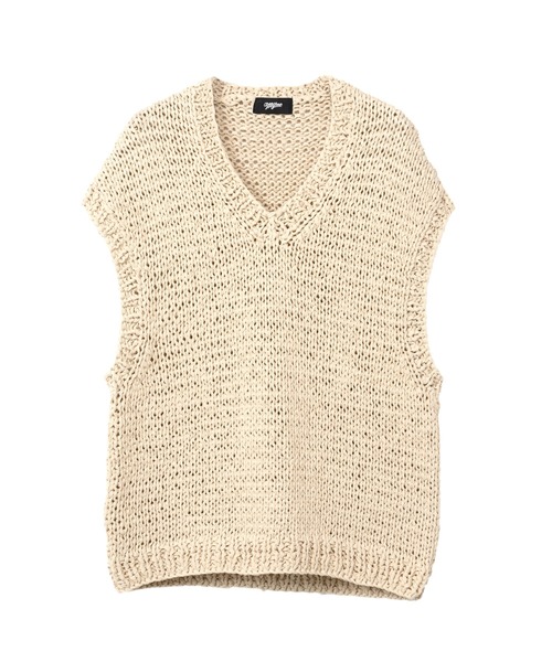 MYne(マイン)の「Shoelace Knitted Vest(ベスト・メンズ・ホワイト/ブラック/ピンク/グリーン/ブラウン・L/M/S)」の2枚目の写真
