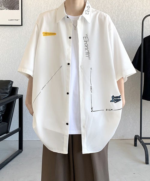 FVLMEN（フルメン）の「【FVLMEN】logoprint halfsleeve shirt/ロゴプリント ハーフスリーブ シャツ（シャツ/ブラウス・メンズ・ブラック/ブルー/ホワイト・MEDIUM/LARGE/X-LARGE）」の20枚目の写真